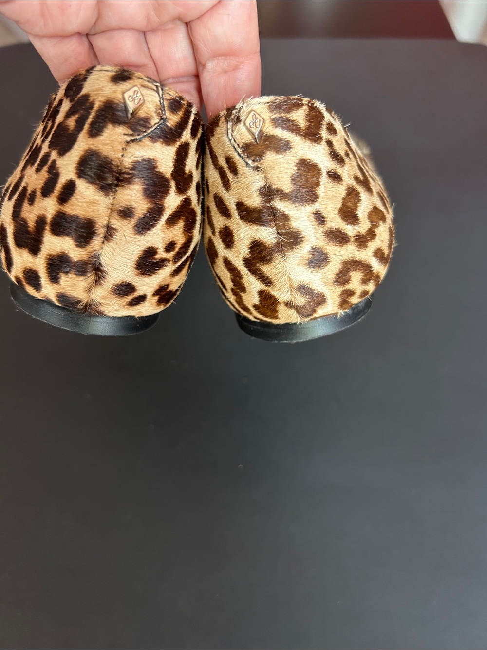 Sam Edelman Leopard Print Pointed Toe Flats Size 10 Calf Hair Rodney D’Orsay - Picture 4 of 12